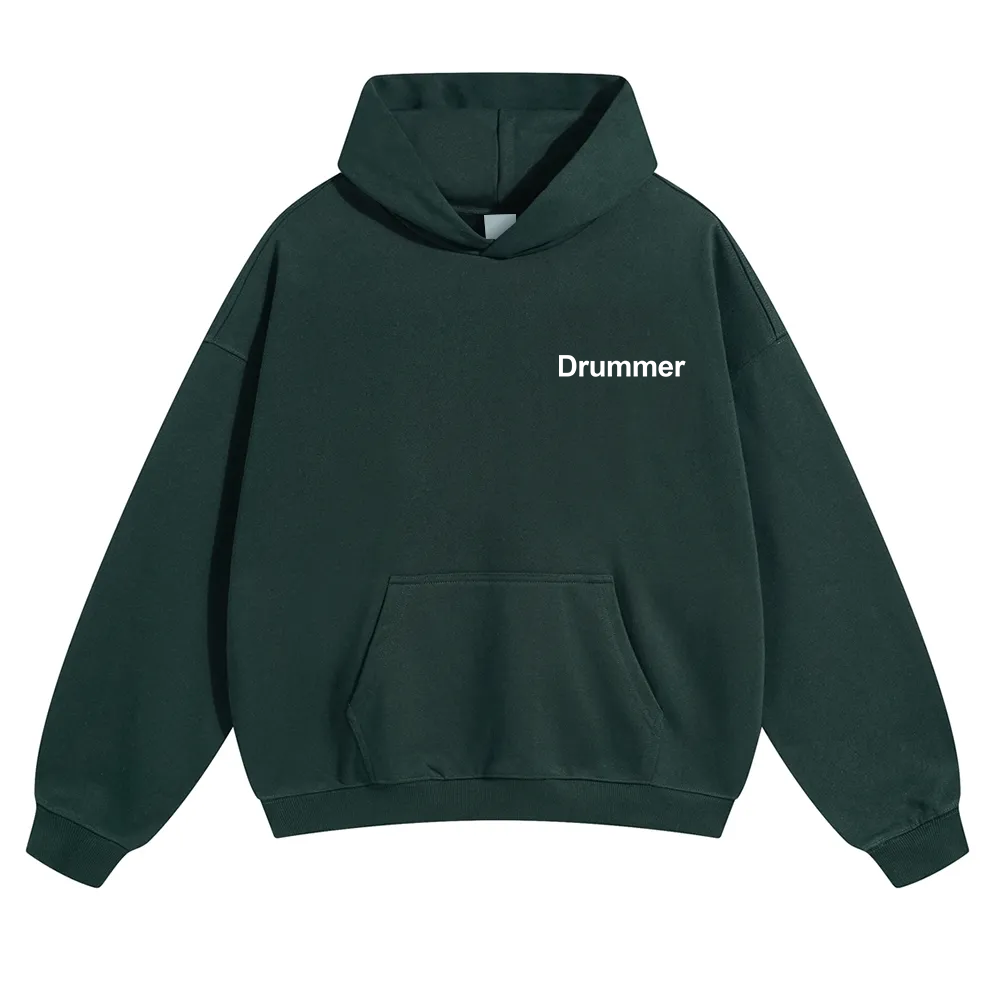 Drummer Unisex Solid Color Hoodie wearishow
