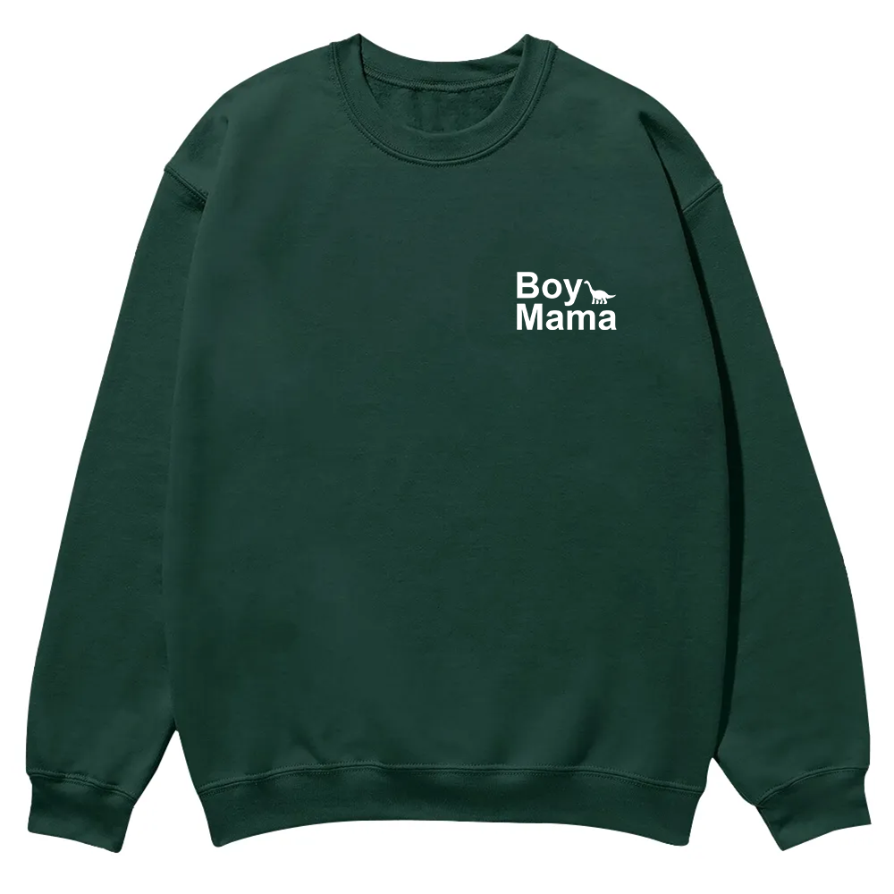 Boy Mama Casual Crewneck Sweatshirt wearishow