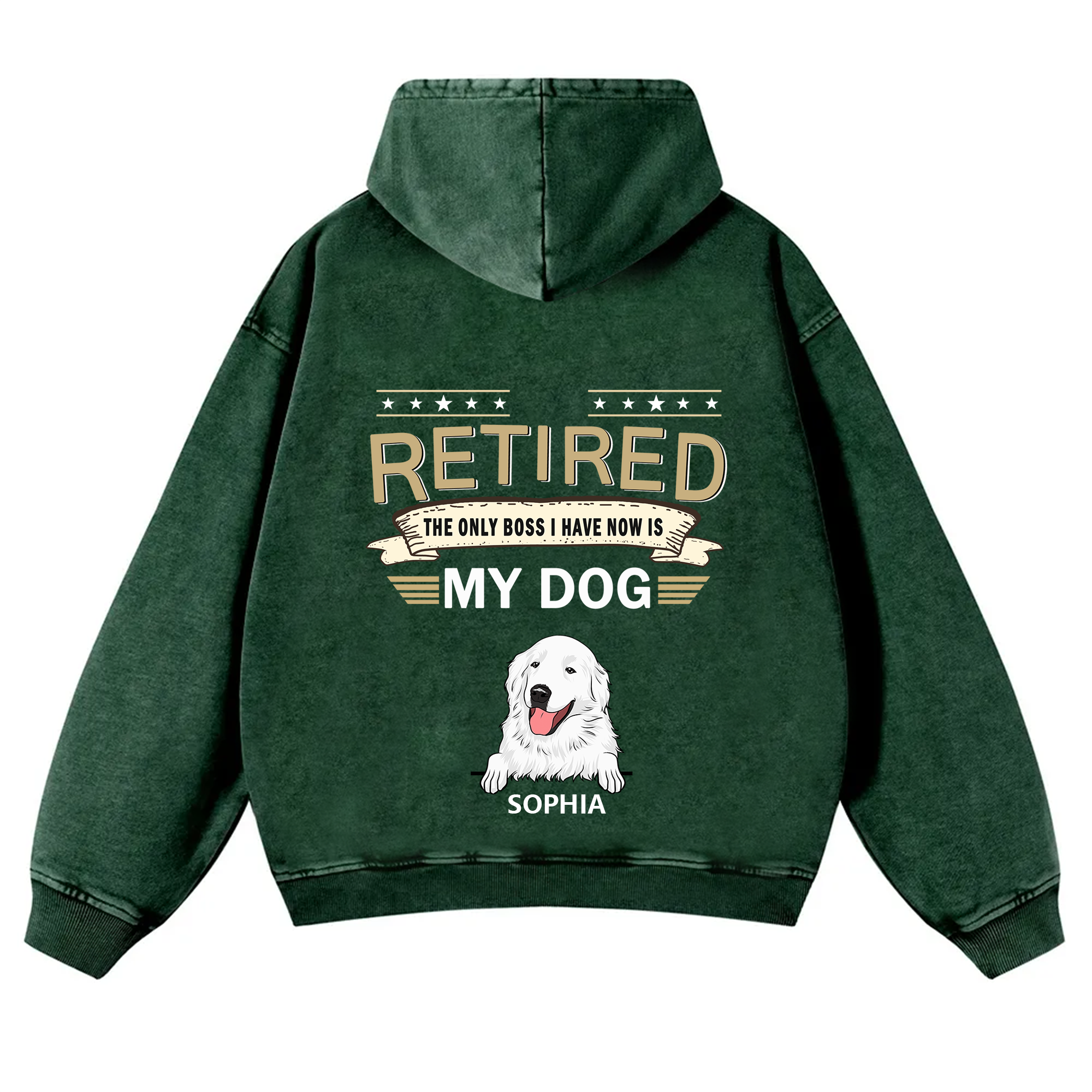 The Only Boss I Have - Personalized Custom Unisex Washed Hoodie