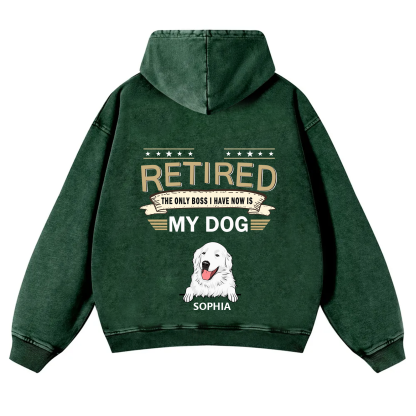 The Only Boss I Have - Personalized Custom Unisex Washed Hoodie