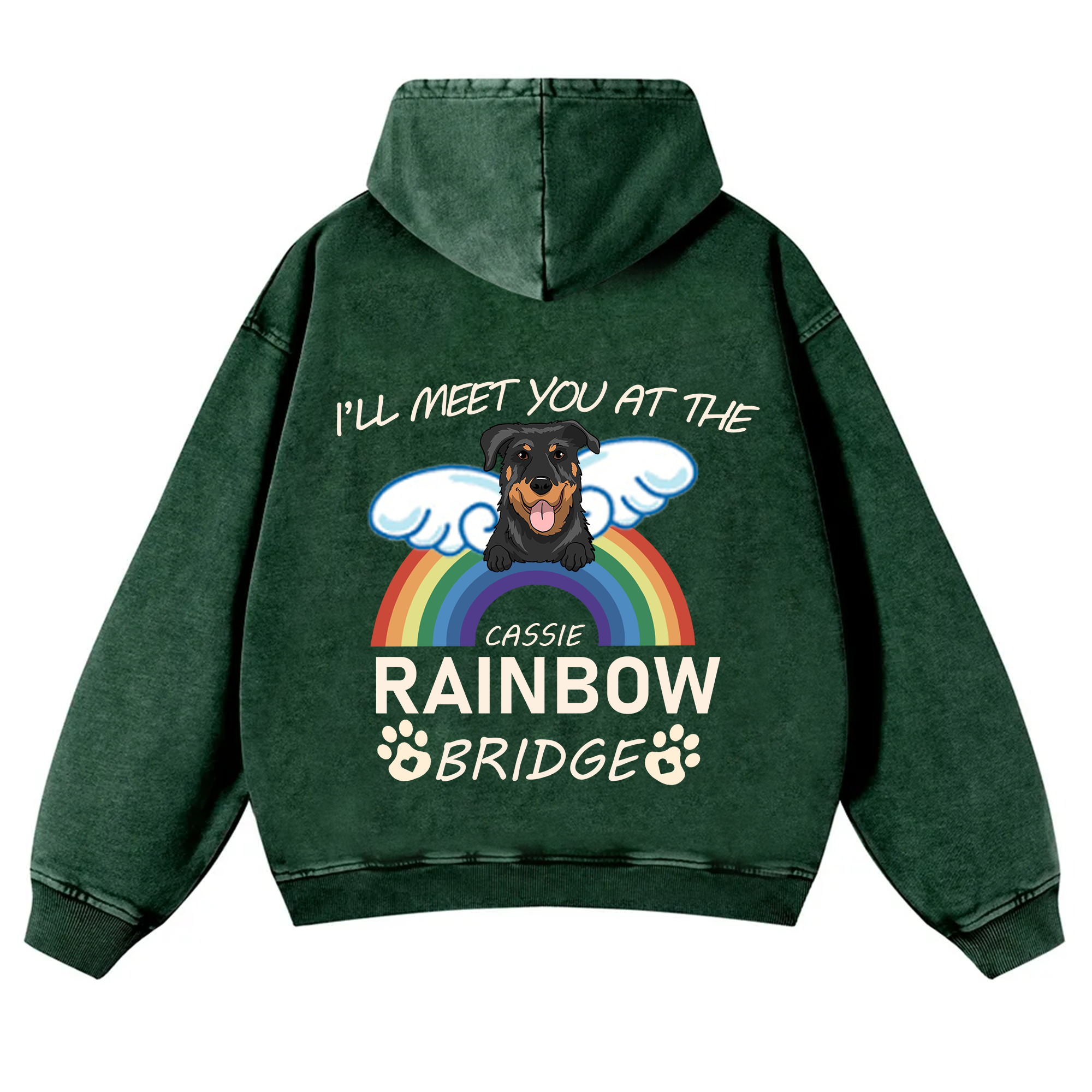 I'll Meet You At The Rainbow Bridge - Personalized Custom Unisex Washed Hoodie