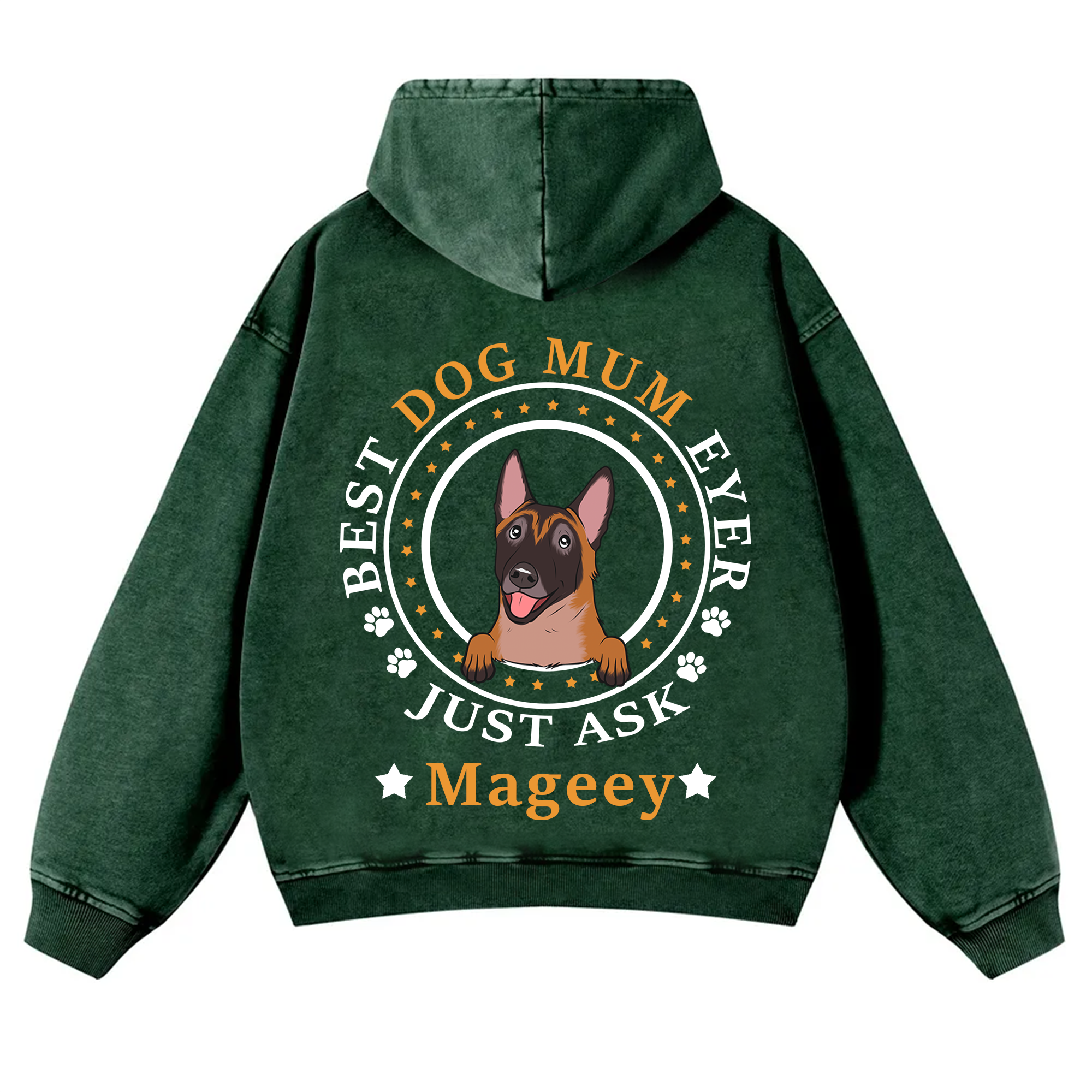 Best Dog Dad/Dog Mum Circle - Personalized Custom Unisex Washed Hoodie