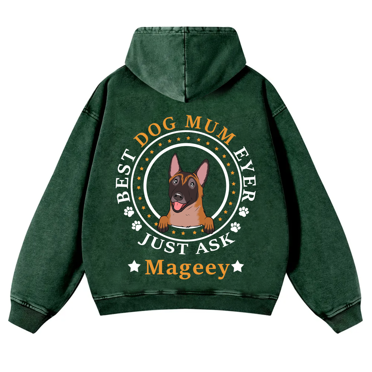 Best Dog Dad/Dog Mum Circle - Personalized Custom Unisex Washed Hoodie