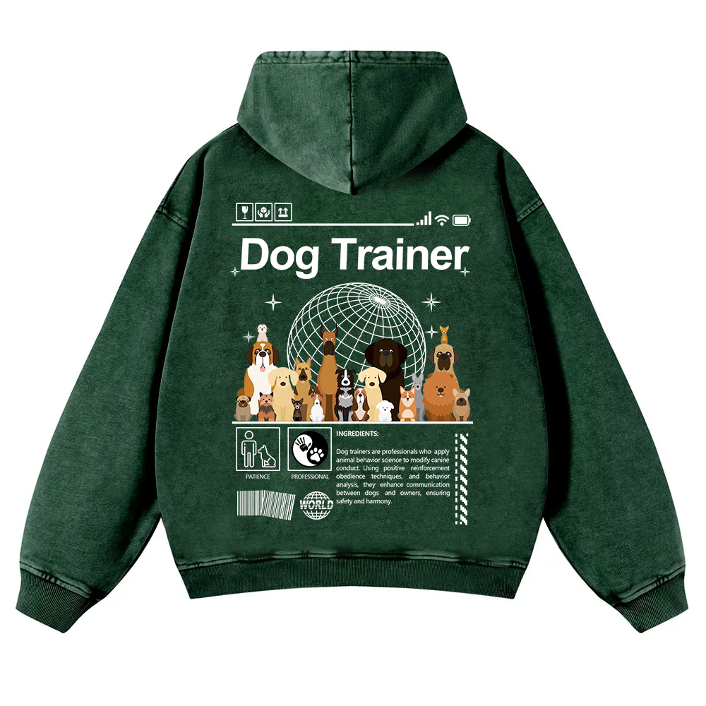 Dog Trainer Washed Hoodie wearishow