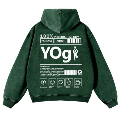 Yogi Solid Color Unisex Washed Hoodie