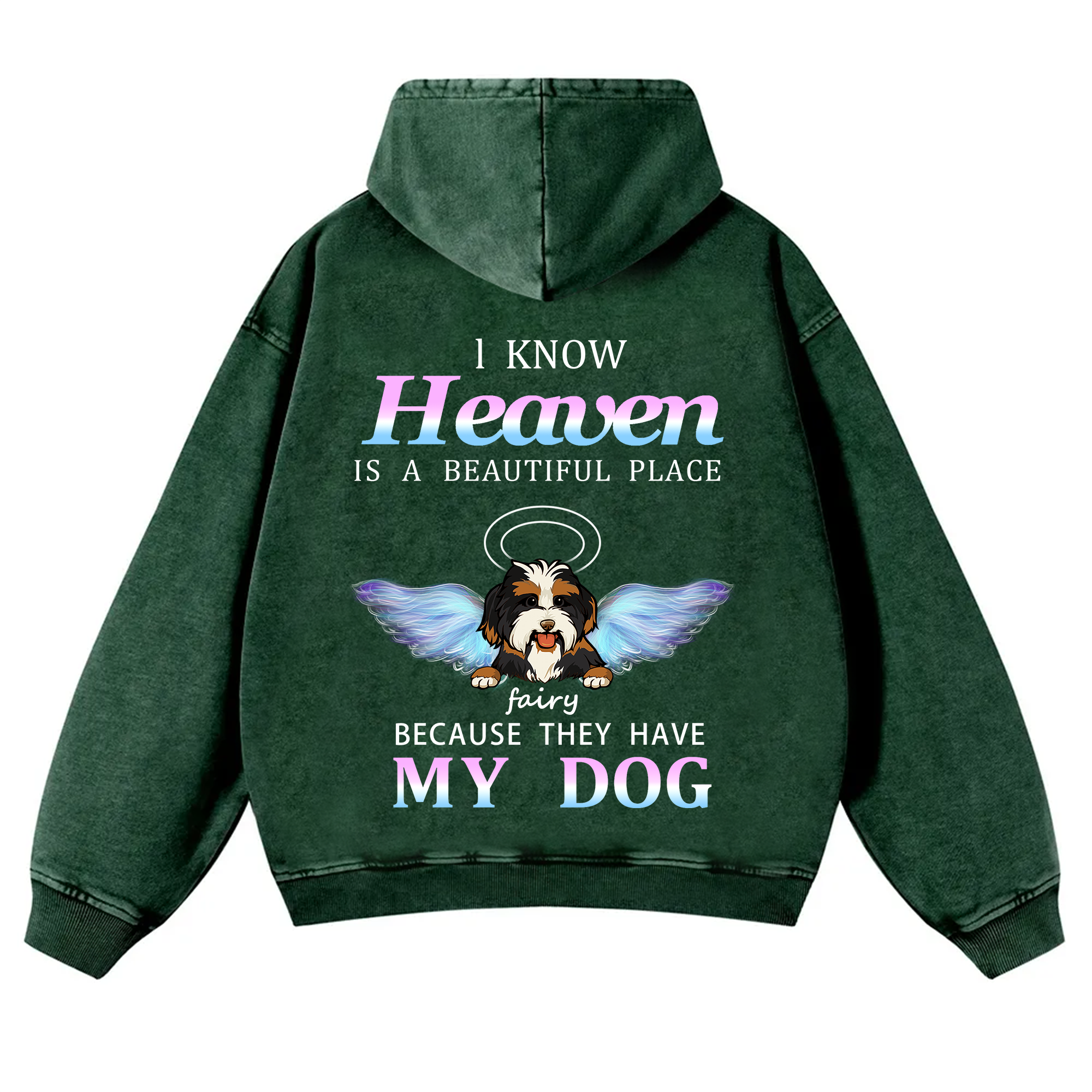 Heaven Is A Beautiful Place - Personalized Custom Unisex Washed Hoodie