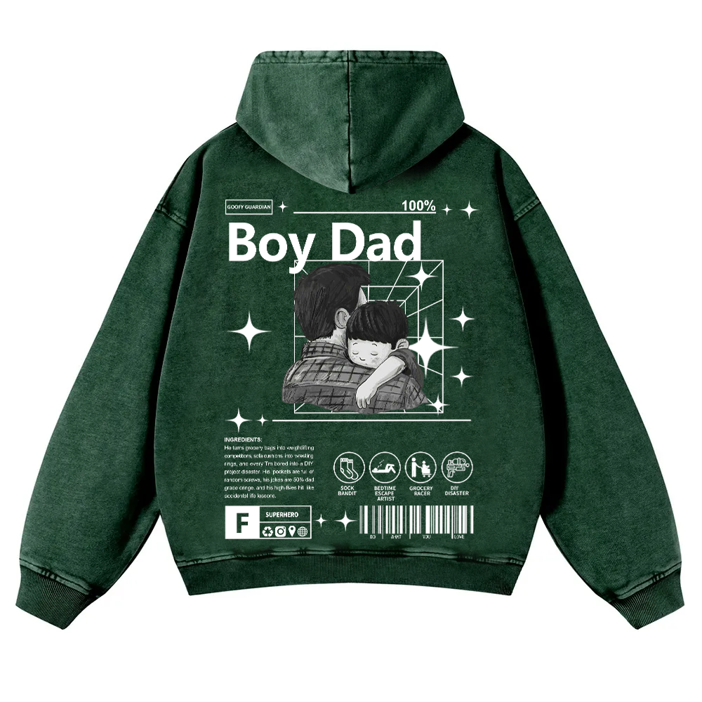 Boy Dad Washed Hoodie wearishow