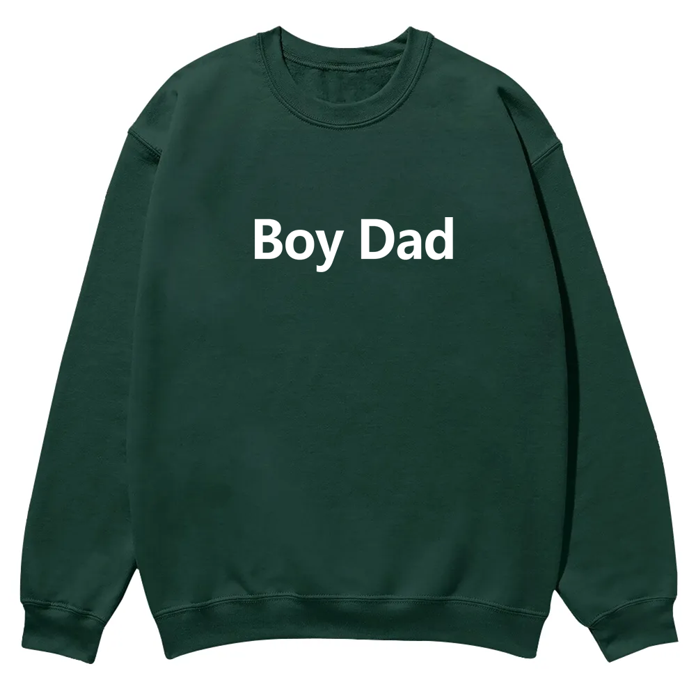 Boy Dad Casual Crewneck Sweatshirt wearishow