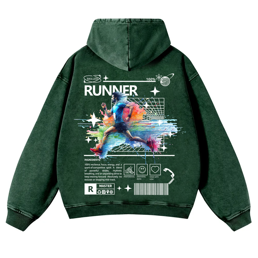 Runner Washed Hoodie wearishow