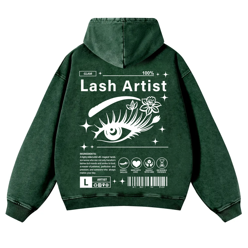 Lash Artist Washed Hoodie wearishow