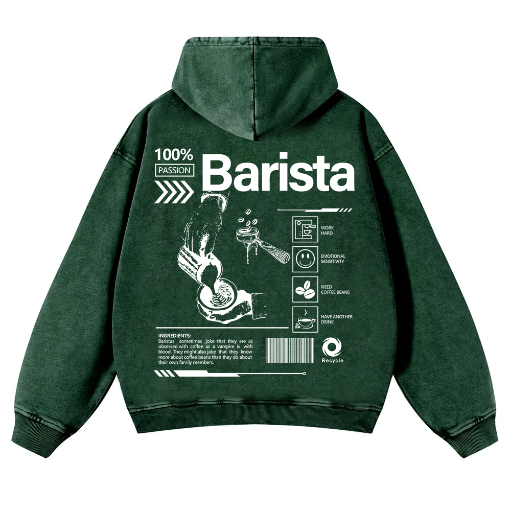 Barista Washed Hoodie wearishow