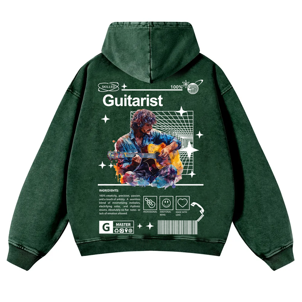 Guitarist Washed Hoodie wearishow