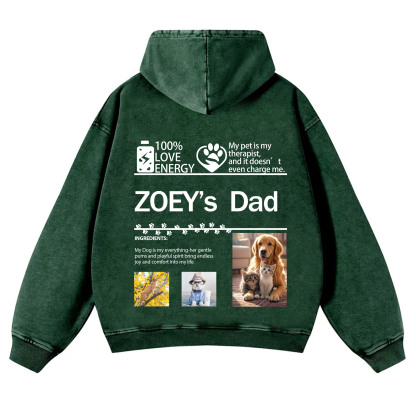 Pet Photo Creative Customized Unisex Washed Hoodie