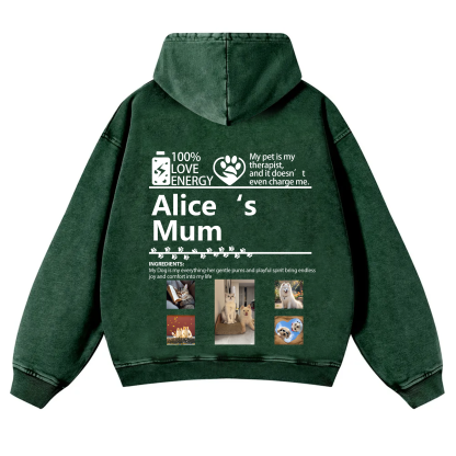 Pets Photos Creative Customized Unisex Washed Hoodie