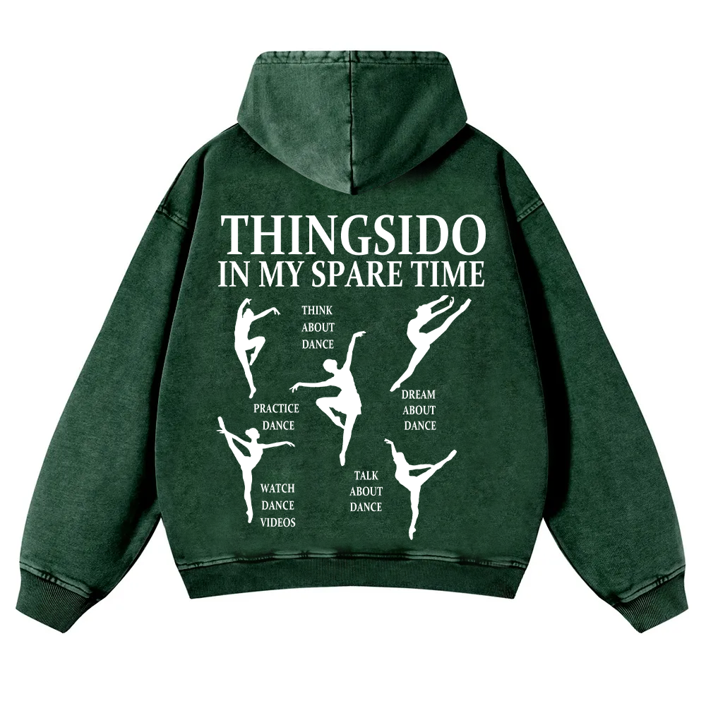 Thingsido In My Spare Time Washed Hoodie wearishow