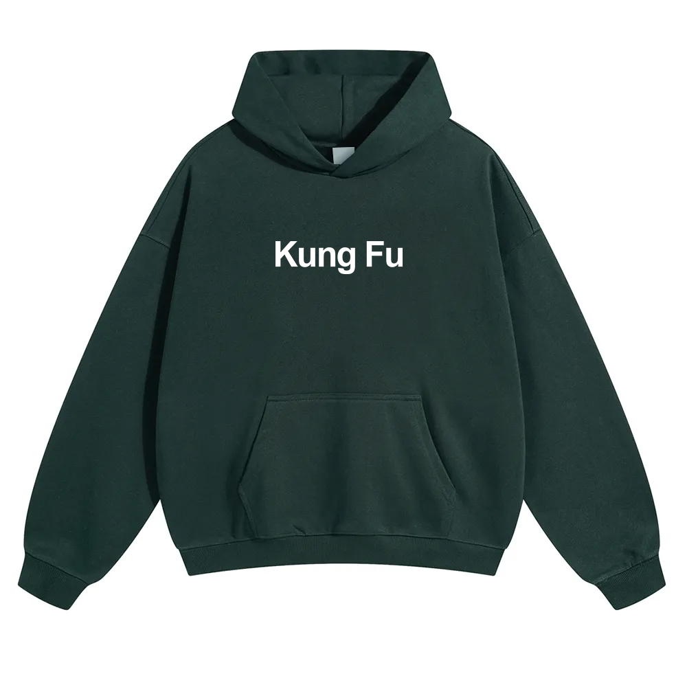 Kung Fu Unisex Solid Color Hoodie wearishow