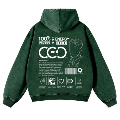 CEO  Unisex Fit Vintage Washed Hoodie