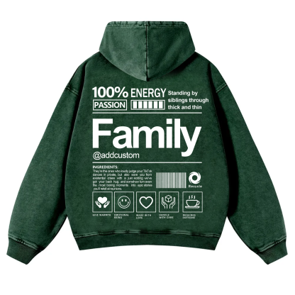 Family Addcustom  Vintage Washed Hoodie