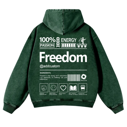 Freedom Addcustom  Vintage Washed Hoodie