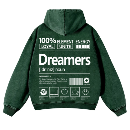 Dreamers Unisex Fit Vintage Washed Hoodie