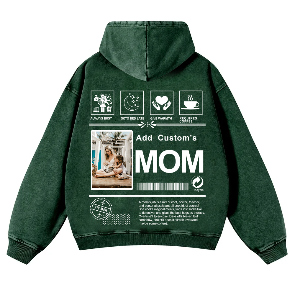 MOM Custom Casual Washed Hoodie wearishow