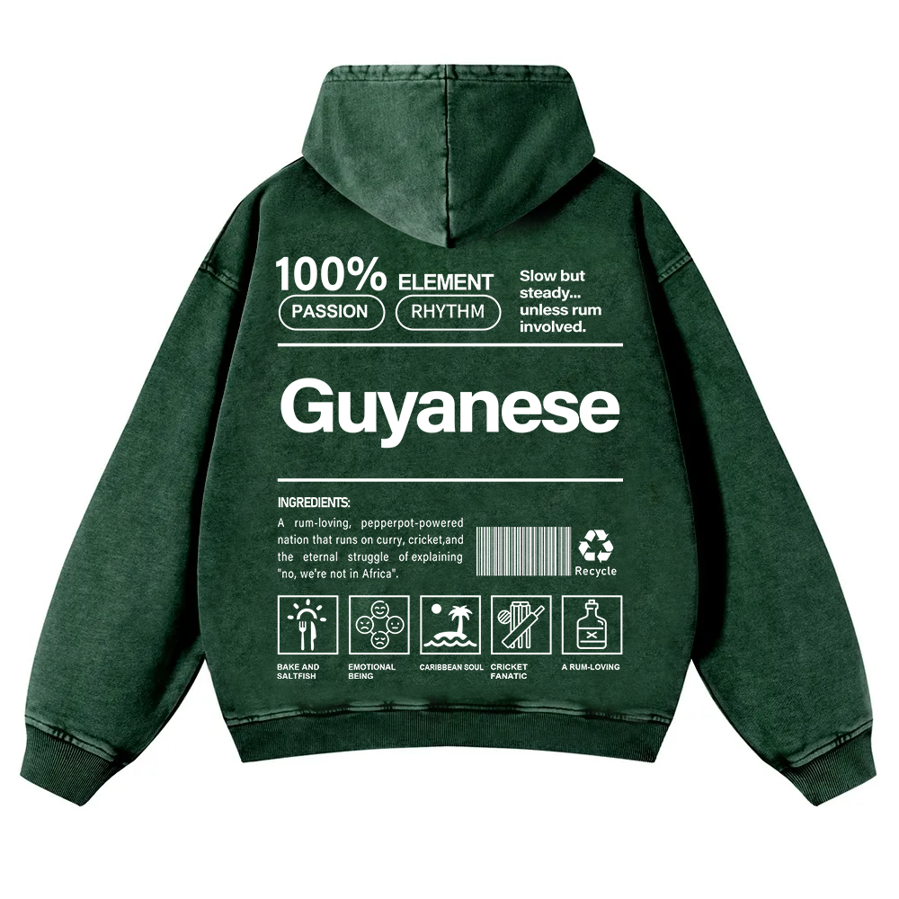 Guyanese Unisex Fit  Washed Hoodie wearishow