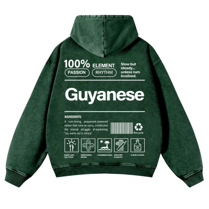 Guyanese Unisex Fit  Washed Hoodie wearishow