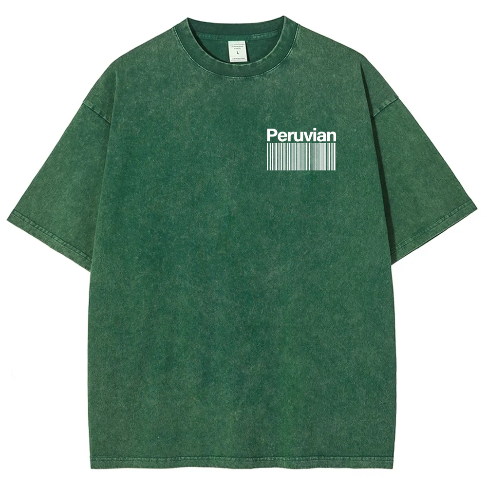 Peruvian Addcustom Unisex Fit  Washed T-Shirt