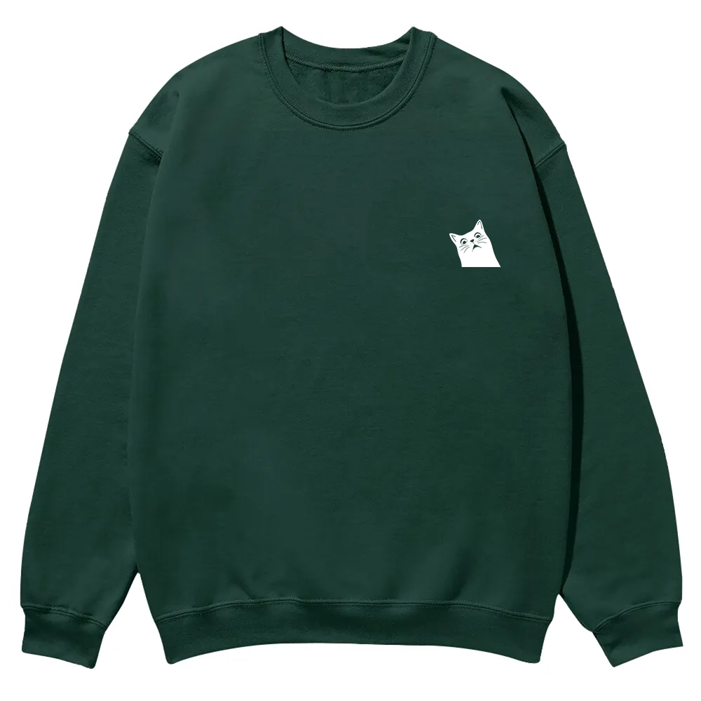 Cat Trick Customized Unisex Casual Crewneck Sweatshirt wearishow