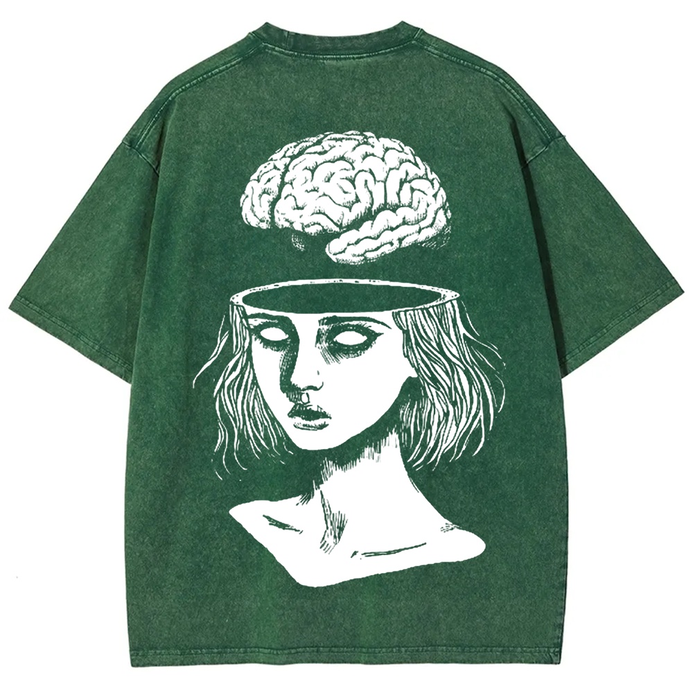 Unisex Vintage  Brain Escape Horror Art  t-Shirt