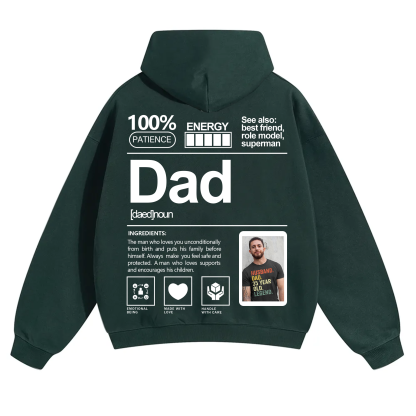 Addcustom Photo Dad Solid Color Hoodie