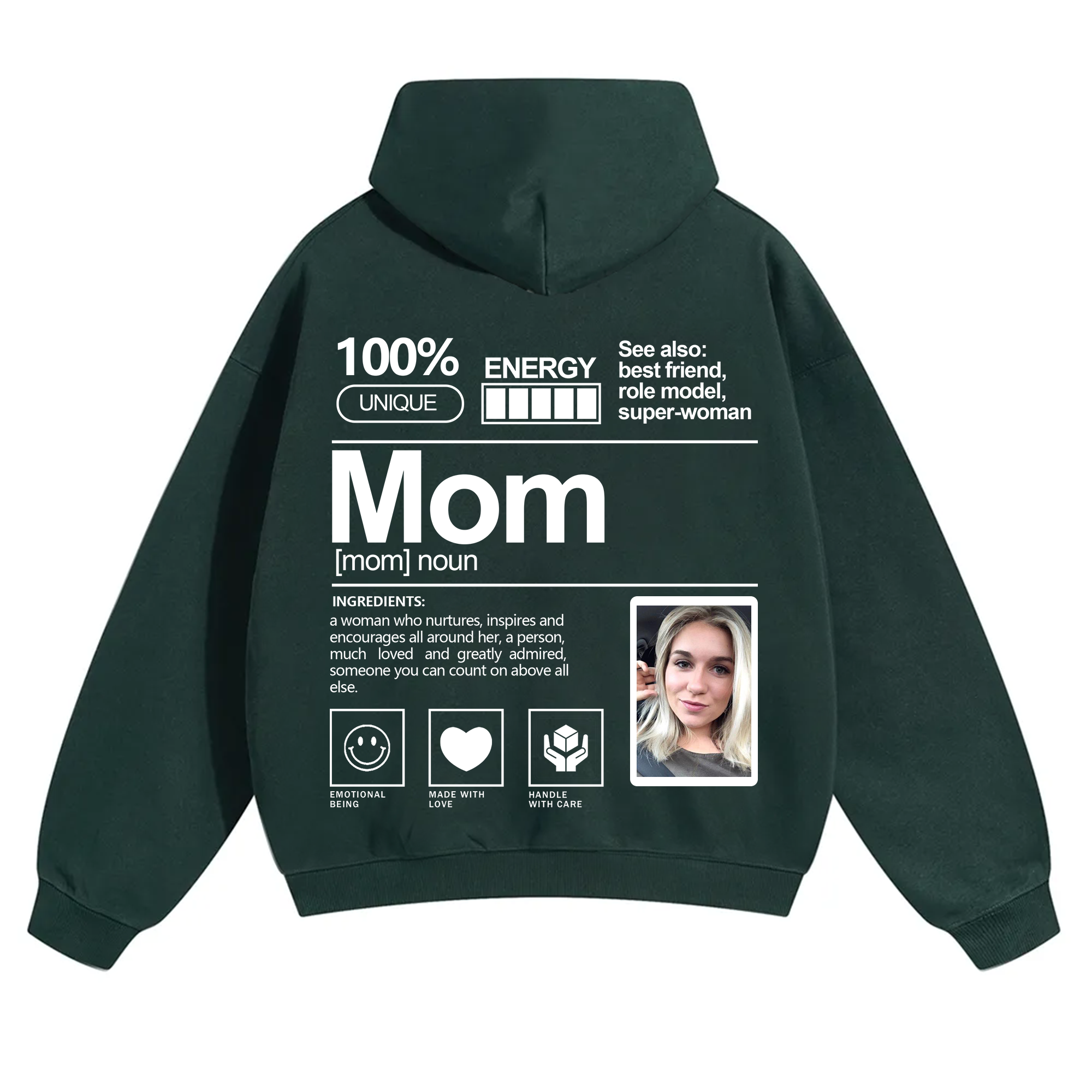 Addcustom Photo Mom Solid Color Hoodie