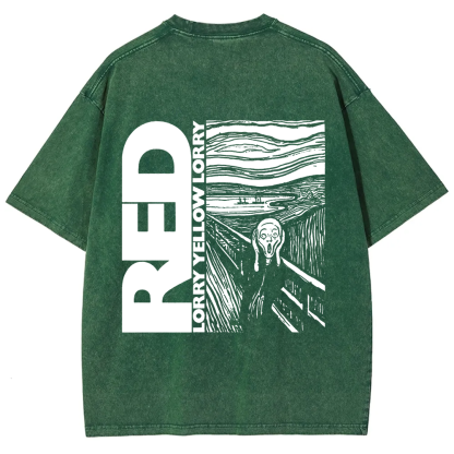 Unisex Vintage  Red Lorry Yellow Lorry Band t-Shirt
