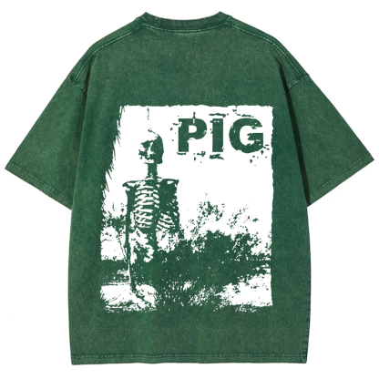 Unisex Vintage Pig Horror Movie t-Shirt