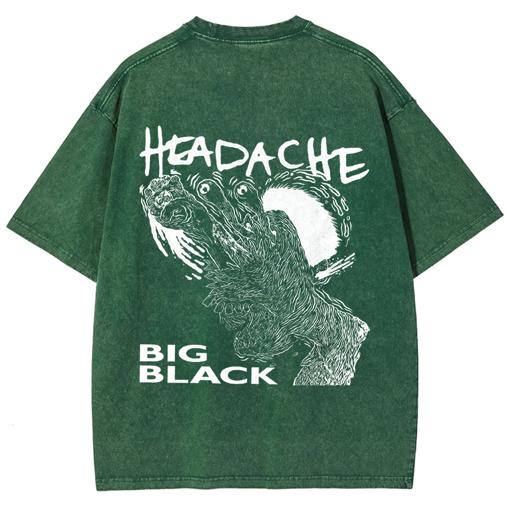 Unisex Vintage  Big Black Headache Song Music t-Shirt