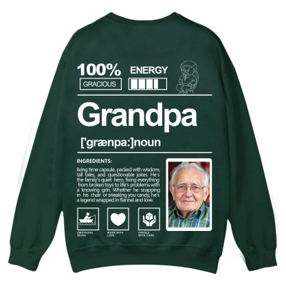 Addcustom  Photo Grandpa Casual Crewneck Sweatshirt