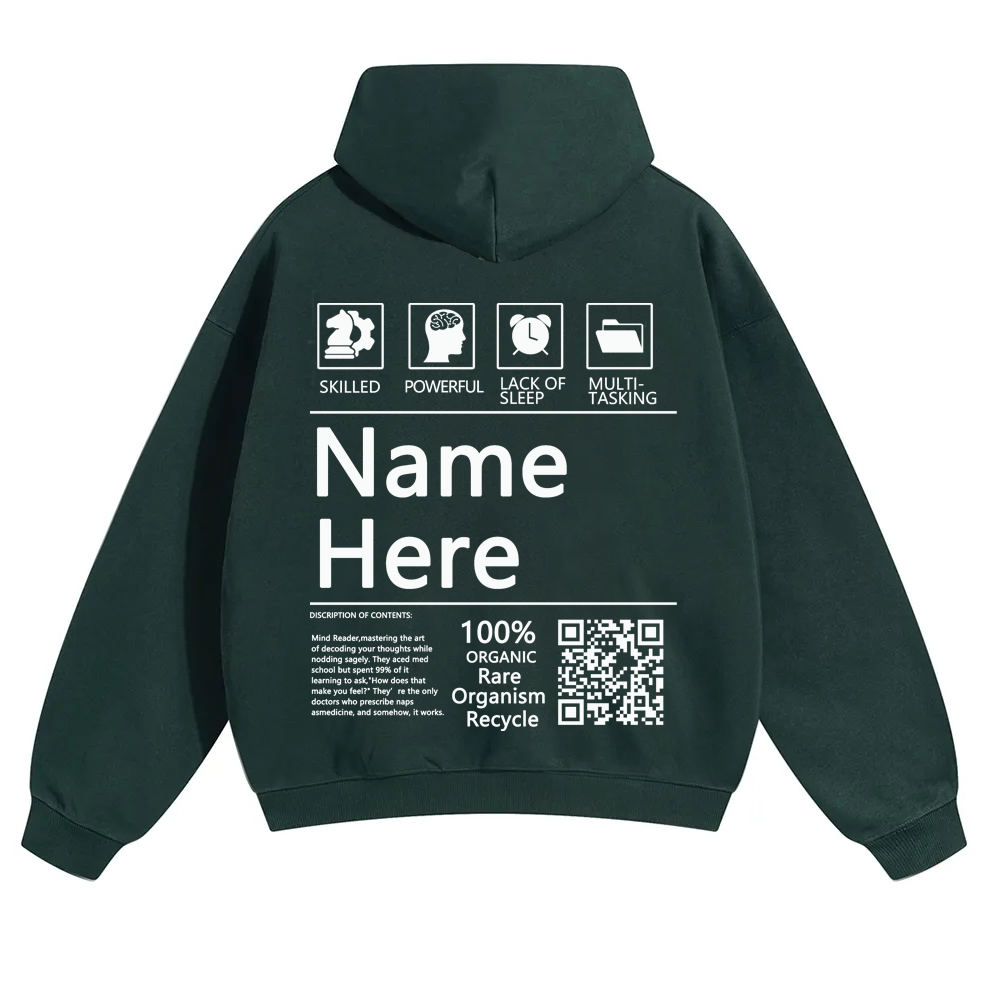 QR Code Customized Unisex Solid Hoodie