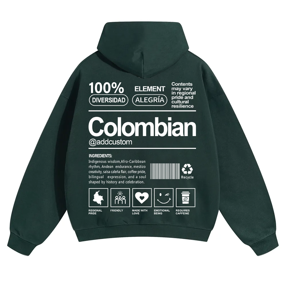 Colombian Addcustom Unisex Fit Color Hoodie wearishow