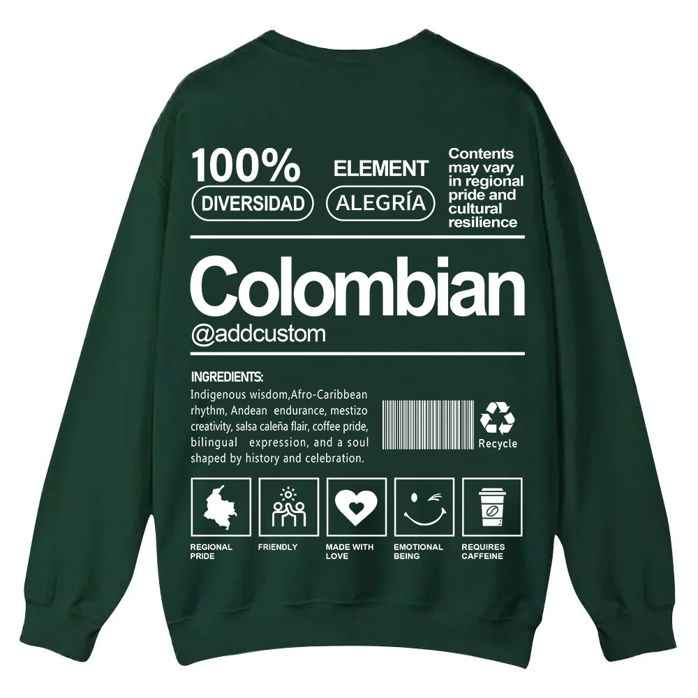 Colombian Addcustom Unisex Fit  Casual Crewneck Sweatshirt wearishow