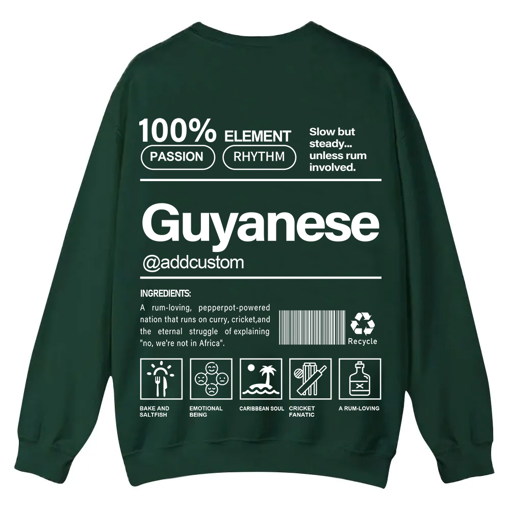Guyanese Addcustom Unisex Fit  Casual Crewneck Sweatshirt wearishow