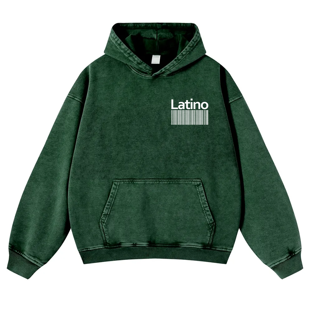 Latino Unisex Fit  Washed Hoodie wearishow
