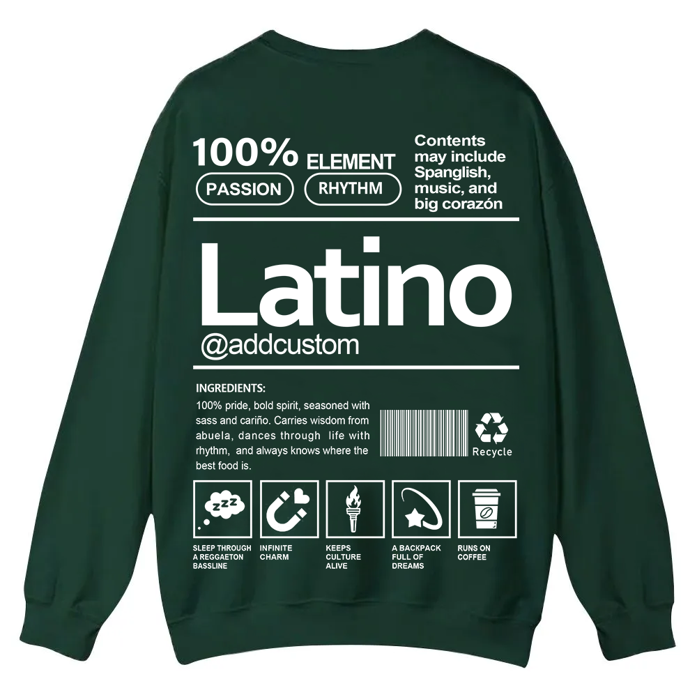 Latino Addcustom Unisex Fit  Casual Crewneck Sweatshirt wearishow