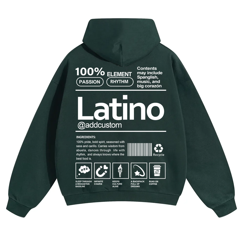 Latino Addcustom Unisex Fit Color Hoodie wearishow