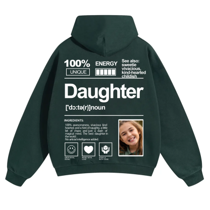 Addcustom Photo Daughter Solid Color Hoodie