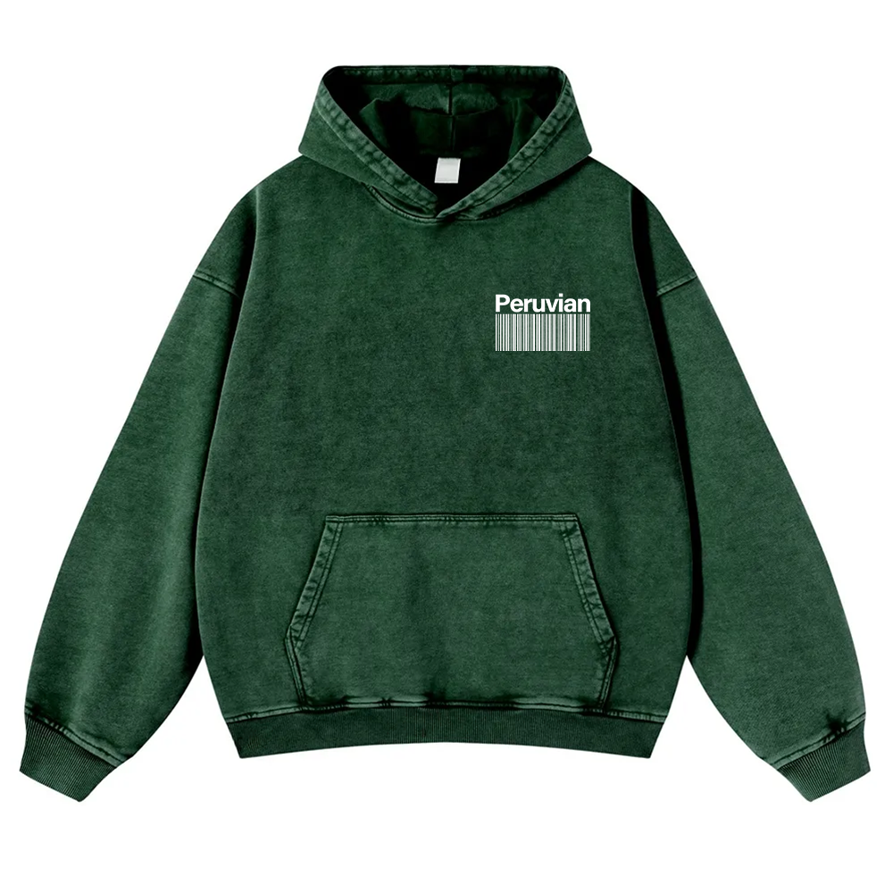 Peruvian Addcustom Unisex Fit  Washed Hoodie wearishow