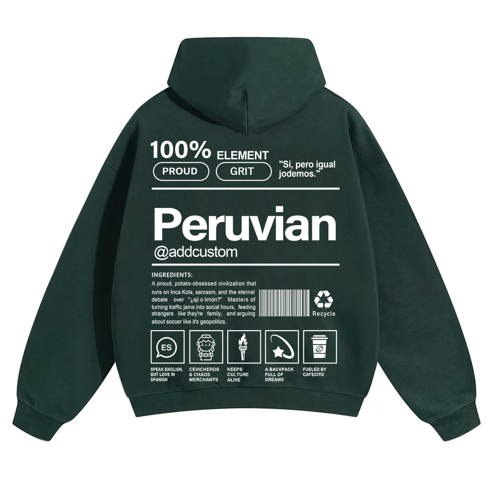 Peruvian Addcustom Unisex Fit Color Hoodie wearishow