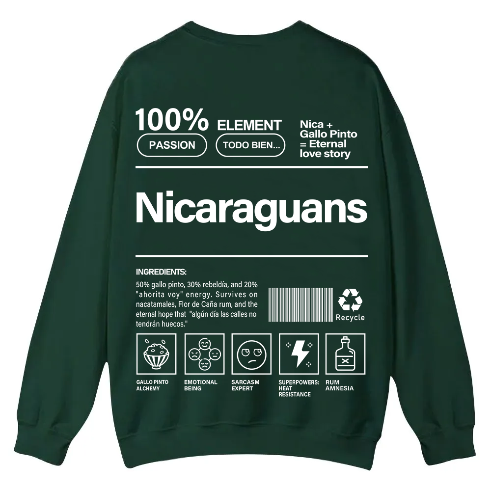 Nicaraguans Unisex Fit  Casual Crewneck Sweatshirt wearishow