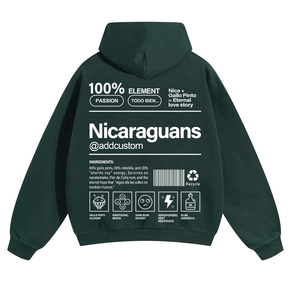 Nicaraguans Addcustom Unisex Fit Color Hoodie wearishow