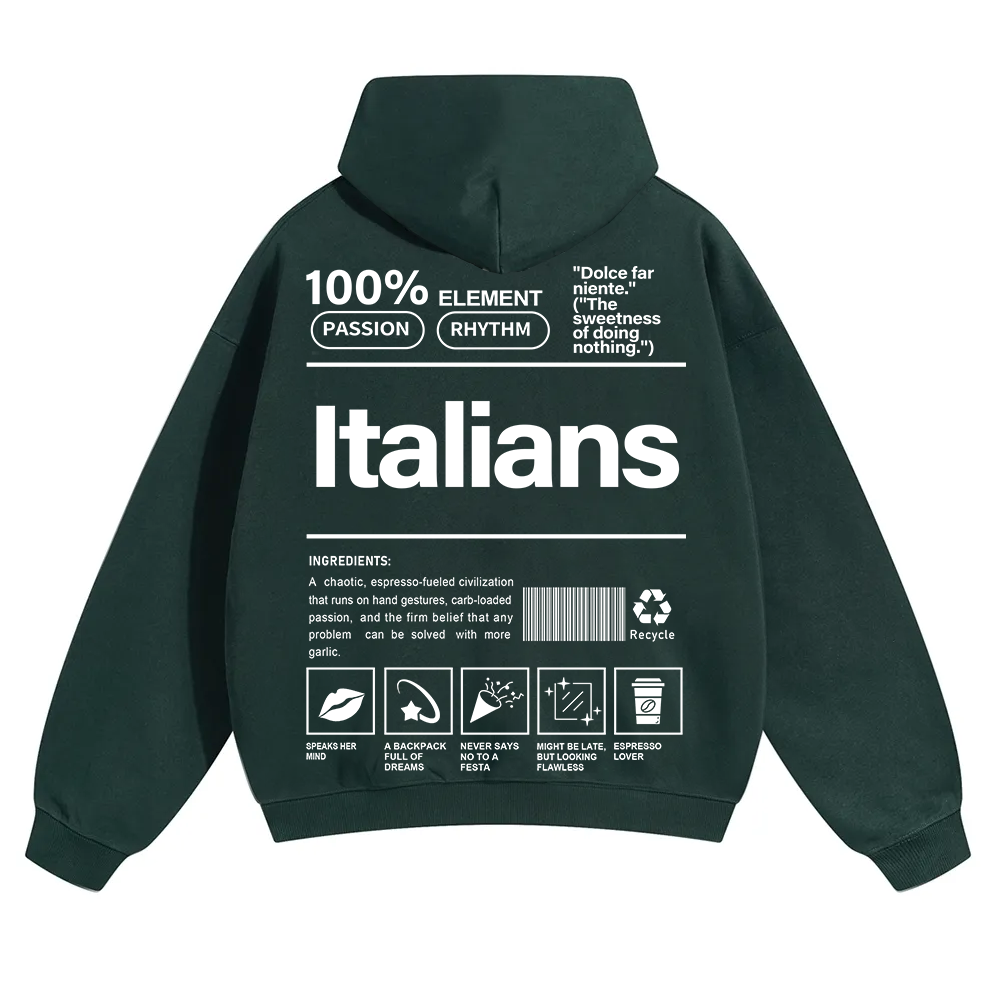 Italians Unisex Fit Color Hoodie wearishow