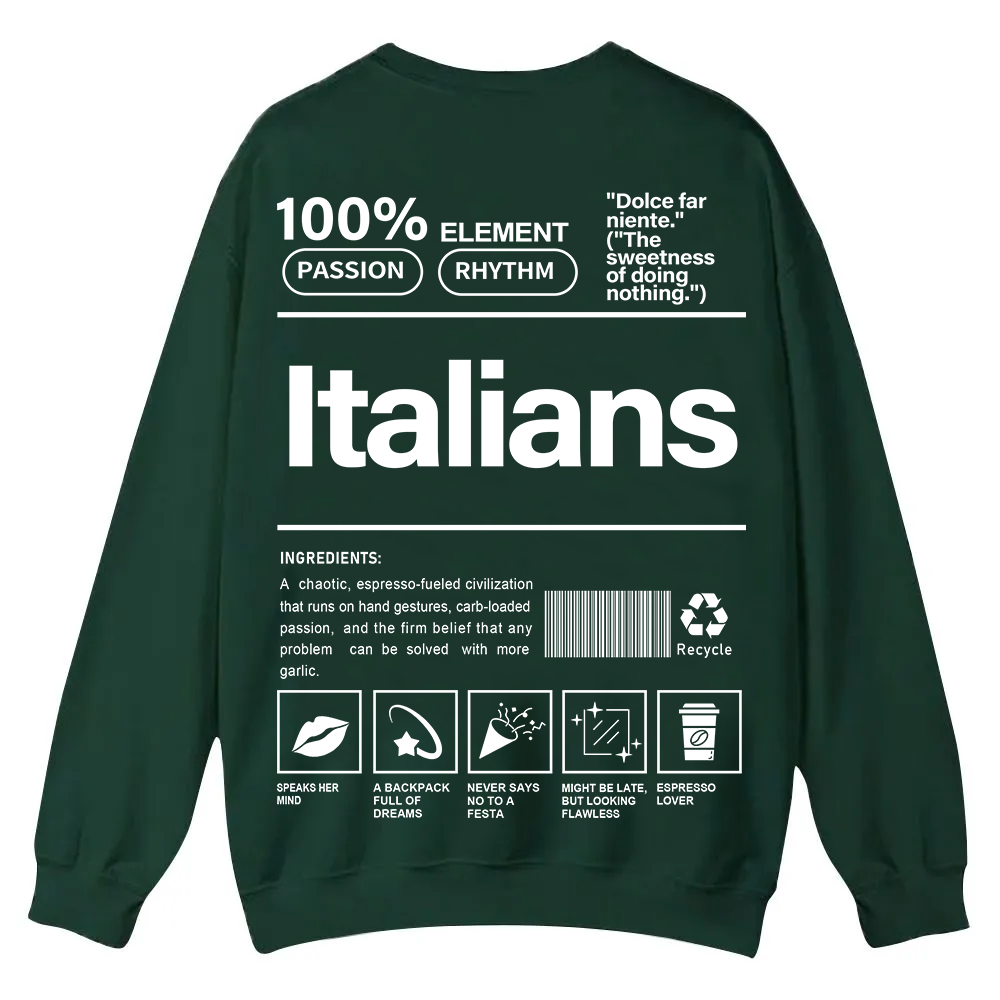 Italians Unisex Fit  Casual Crewneck Sweatshirt wearishow